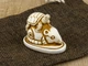 Статуэтка Крыса с черепахой Netsuke charm Гипс 4.3x3.5x2.6 см (00753) - изображение 1