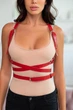 Портупея на плечи и талию из кожи натуральной красная №133k XL - изображение 2