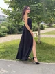 Женское длинное платье из шифона Poliit 8853 черный 42-44 - изображение 8