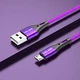 Кабель microUSB - USB (3m) провід швидкої зарядки для телефону USLION US0124 Purple - зображення 3