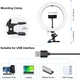Кольцевая USB LED лампа Puluz PKT3126B 10.2" + зажим (PKT3126B) - изображение 3