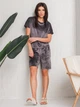Пижама (футболка + шорты) женская BARWA garments 0290/291 S Темно-серая (2112902911099) - изображение 7