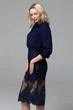 Костюм с юбкой из гипюра Zefir SILK синий S - изображение 3