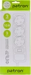 Фільтр мережі Patron 10 А 250 В 3х1 мм² 3 розетки 3 м Black (SP-1033) - зображення 2
