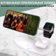 Зарядка беспроводная Qi 3in1 Magnetic wireless charger JYD WC126 |5-15W| White Док-станция для iPhone + iWatch + Airpods White (WC126W) - изображение 5