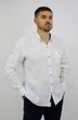 Рубашка ZIBSTUDIO лён стойка пуговицы д/р 2XL Белая - изображение 5