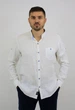 Рубашка ZIBSTUDIO лён стойка пуговицы д/р 2XL Белая - изображение 7