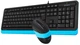 Клавиатура и мышь A4Tech F1010 проводные Black/Blue - изображение 4