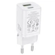 Сетевое зарядное устройство HOCO N13 |1USB/1Type-C, QC3.0/PD, 30W, 3A| адаптер с Type-C кабелем 1м. и быстрой зарядкой White (N13W) - изображение 6