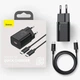 Сетевое зарядное устройство BASEUS Type-C to Type-C cable Super Si Quick Charger 1Type-C, 3A/25W адаптер с кабелем Type-C 1м и быстрой зарядкой Black (TZCCSUP-L01) - изображение 8