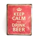 Металлическая табличка "Keep саlm and drink BEER" для декора дома, декор стен, декор комнаты - изображение 1