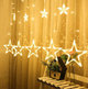 Светодиодная гирлянда штора звезды Shine Lighting Star 138LED 2.5 метра 12 звезд теплый белый - изображение 3