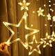 Светодиодная гирлянда штора звезды Shine Lighting Star 138LED 2.5 метра 12 звезд теплый белый - изображение 9
