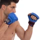Перчатки для смешанных единоборств кожаные Zelart Velo Fighter Heroe 4023 размер L Blue - изображение 5