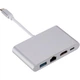 Переходник Dynamode USB3.1 Type-C to HDMI, 3хUSB3.0, RJ45, USB Type-C Female, SD/MicroSD, раз.3840x2160 (Dock-USB-TypeC-HDMI-USB3.0-RJ45) - изображение 1