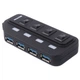 USB-Хаб Maxxter USB 2.0 HU2A-4P-AC-02 Type-A на 4 порти, 1м Type-B кабель, 5V1A зарядка в комплекті, пластик, чо (HU2A-4P-AC-02) - зображення 1