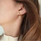 Серьги кольца Луна и звезды DeKolie MK1101 золотистые - изображение 2