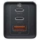 Сетевое зарядное устройство BASEUS GaN2 Pro Quick Charger 1USB/2Type-C, QC/PD, 5A, 65W с кабелем USB Type-C и быстрой зарядкой Black (CCGAN2P-B01) - изображение 3