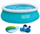 Детский надувной круглый бассейн Intex Easy Set Pool 880 л. Наливной переносной трехслойный устойчив с эффектом мозаики 183 х 51 см Blue - изображение 1