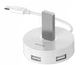 USB-хаб USB Type-C Baseus Round Box 5-in-1 0.12m (USB 2.0, USB 3.0, MicroUSB) (CAHUB-G02) White - зображення 2