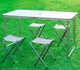 Стіл для пікніка Folding Table алюмінієвий розкладний 4 стільця+валіза Білий - зображення 1