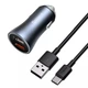 Автомобильное зарядное устройство BASEUS Type-C cable Golden Contactor Pro Dual Quick Charger Car Charger |2USB, 5A/40W, QC3.0| с быстрой зарядкой Gray (TZCCJD-A0G) - изображение 1
