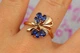 Кольцо Xuping Jewelry крылышки с синими камнями р 20 золотистое - изображение 4