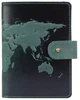 Обложка для паспорта из кожи Hi Art «World Map» PB-02/1 Shabby Alga Темно-зеленый - изображение 1
