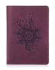 Кожаная обложка на паспорт HiArt PC-01 Mehendi Classic фиолетовая Фиолетовый - изображение 1