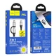 USB кабель для ноутбука та iPhone 2-in-1 HOCO X50 Combo Type-C to Type-C/Lightning (1m, 3A, 60W) - зображення 5