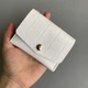 Кожаный кошелек mini Белый с тиснением рептилия - изображение 3