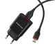Зарядное устройство комплект с кабелем micro-USB - BOROFONE BA20A Sharp набор черный - изображение 1