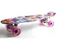 Пенни борд Penny Board Fish Skateboards 22" Graffity ABEC-7 со светящимися колесами - изображение 2
