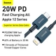 USB кабель для iPhone Type С на Lightning BASEUS Superior Series Fast Charging Data Cable (2m, 20W, PD 2.0, 480 Mbps). Blue - изображение 5