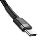 Кабель зарядный Baseus Cafule PD2.0 60W flash charging USB Type-C 3 A 1m Black (CATKLF-GG1) - изображение 3