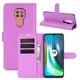 Чохол IETP для Motorola Moto G9 Play шкіра PU з візитницею бузковий - зображення 1