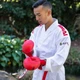 Перчатки для карате с защитой большого пальца с лицензией WKF SMAI красные M - изображение 8