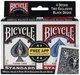 Гральні карти Bicycle Standard Playing Cards - Poker Size Rider Back and Red 4 шт. (‎10015551) - зображення 1