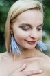 Серьги из перьев Ksenija Vitali Blue SP-00010 - изображение 3
