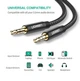 Кабель UGREEN AV112 3.5mm Male to 3.5mm Male Cable Gold Plated Metal Case with Braid 1m Black (50361) - изображение 2