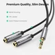 Кабель аудио сплиттер UGREEN AV123 3.5mm Stereo Audio Splitter Cable with Braid 20cm Black (10532) - изображение 3
