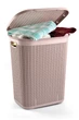 Корзина для белья вязка Ucsan plastik розовая 50 л M-079 - изображение 2