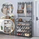 Сборная напольная вешалка для одежды New simple floor clothes rack size с крючками и полками 60*29.5*151 см - изображение 3