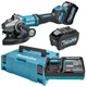 Акумуляторна кутова шліфмашина Makita GA038GT201 XGT (40В, 230мм) болгарка шліфмашинка КШМ + 2 АКБ BL4050F, зарядний пристрій DC40RA та кейс (7166) - зображення 1