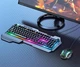Комплект ігровий 2 в 1 клавіатура та миша Hoco GM12 Light and Shadow RGB gaming (RGB підсвітка) USB ПВХ - Чорний - зображення 2