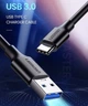 Кабель UGREEN US184 USB 3.0 to USB Type-C Male Cable Nickel Plating 3A 1.5m Black (20883) - изображение 2