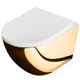 Подвесной унитаз REA CARLO FLAT MINI GOLD WHITE - изображение 4