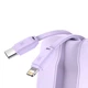 Внешний аккумулятор Baseus Elf Digital Display Fast Charge 22.5W 10000 mAh Purple со встроенным кабелем Type-C + Lightning, пурпурный (сиреневый) - изображение 2