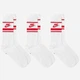 Набор мужских носков высоких Nike Everyday Essential DX5089-102 46-50 3 пары Белый с красным (196148786194) - изображение 3
