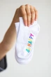 Носки короткие белые с принтом Don`t worry, Be happy бесшовные ORGANIC cotton JILL ANTONY 38-40 арт. 31004 - изображение 1